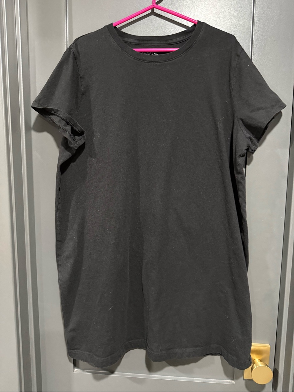Time and Tru Black Crewneck T-Shirt Dress XXL